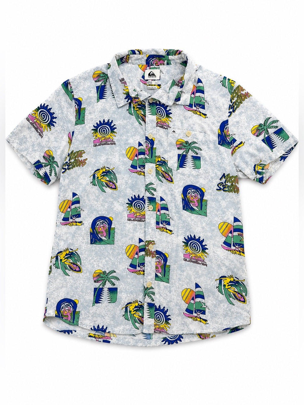 Vintage Quiksilver Mystic Sessions Button Up Surf Shirt Y2K Large